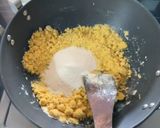 A picture of step 2 of Besan ladoo with Desi khaand.