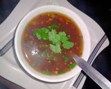 A picture of step 6 of Manchow veg soup.