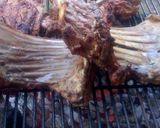 A picture of step 1 of Traditional way of roasting beef and making its stew.