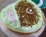 A picture of step 7 of Azadi Heart Cake💚.