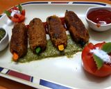 A picture of step 7 of Vegetable Seek Kebab.