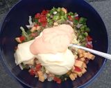 A picture of step 2 of Cauliflower & broccoli salad.