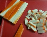 A picture of step 4 of Crab Meat imitation salad.