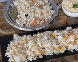 A picture of step 3 of Navratan Pulao.