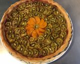 Une image de l'étape 10 de Tarte aux kiwis, mandarine, pêches et rhubarbe (pâte brisée sucrée à l'huile de tournesol).
