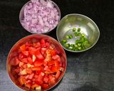 A picture of step 2 of Rajasthani style Papad sabji.