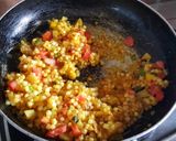 A picture of step 2 of Sabudana khichdi cones.