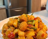 Foto langkah ke 4 dari resep Balado telur puyuh kentang+tempe.