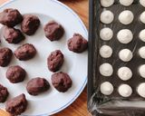 Hình bước làm 5 của món 💚 Bánh Mochi Trà Xanh Nhân Đậu Đỏ Bọc Kem Sữa (Matcha Cream Daifuku)