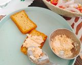 A picture of step 3 of Chive & onion whipped Tofu Toast.