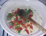 A picture of step 4 of Ugali, Eggs and Greens.