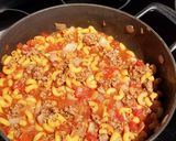 A picture of step 3 of Cheesy Goulash.