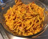 Une image de l'étape 8 de Timbale de spätzles aux tomates, thon, emmental et curcuma.