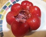 A picture of step 3 of Stuffed Peppers with Ground Beef and Quail Eggs.