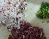 عکس مرحله 3 از دستور خوراک دل مرغ و قارچ