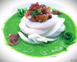 Foto del passaggio 7 della ricetta Spaghetti di calamaro con crema di piselli e rucola