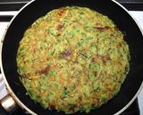 A picture of step 4 of Zucchini & Edamame Okonomiyaki.