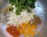 A picture of step 1 of Kothimbir Vadi in microwave.