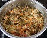 A picture of step 6 of Palak and broken wheat khichdi.