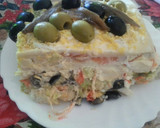 Foto del paso 15 de la receta: Pastel frío de pan de molde, salmón y surimi