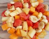A picture of step 2 of Simple Fruit Salad with Honey Lime Dressing.