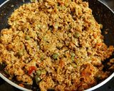 A picture of step 6 of Soya Chunk keema.
