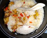 Foto langkah ke 3 dari resep Nasi bakar ayam jamur pedas.