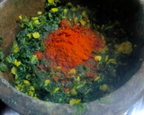 A picture of step 3 of Green Amaranth curry.