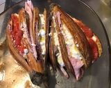 Une image de l'étape 13 de Aubergines graffiti farcies jambon oignon tomates et mozzarella di buffala.