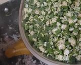 A picture of step 2 of Bhendichi Bhaji (Maharashtrian Style Bhindi/ Okra).