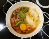 Hình bước làm 2 của món Mì kim chi thịt bò