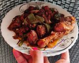 A picture of step 5 of Chowmein and hostel style chilli chicken.