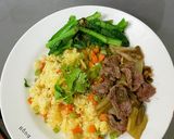 Hình bước làm 6 của món Cơm chiên dưa bò