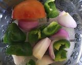 A picture of step 1 of Tangra fish with capsicum.