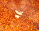 A picture of step 1 of Rabadi Gajar halwa with Gulabjamun.