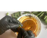 A picture of step 11 of Bharwaa Bhindi/Okra.