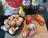 Une image de l'étape 1 de Poulet laqué, riz a l'autocuiseur.