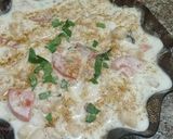 A picture of step 3 of Dahi phulki chat.