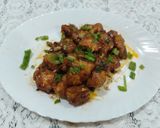 A picture of step 4 of Chicken manchurian.