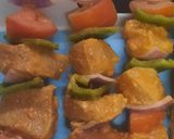 A picture of step 3 of Tikka boti with matar pulao.