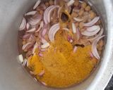 A picture of step 1 of Chana Masala with Bhature.