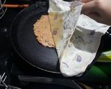 A picture of step 4 of Bhajani thalipith (type of indian bread).