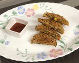A picture of step 9 of Veg Sesame Toast.