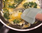 A picture of step 1 of Scrambled egg with spinach.
