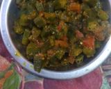 A picture of step 4 of Bhindi masala.