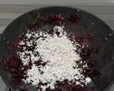 A picture of step 4 of Lal saag subji.