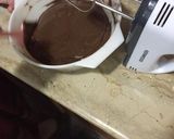 A picture of step 4 of Black forest chocolate sponge cake.