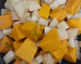 A picture of step 1 of Chole Potato Pumpkin sabji.