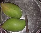 A picture of step 1 of Spicy raw mango lacha Achar.