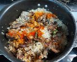 A picture of step 2 of Mutton polaw.